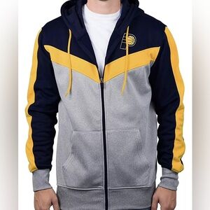 Ultra Game NBA Pacers Men's Full Zip Soft Fleece Sweatshirt Hoodie Jacket Small